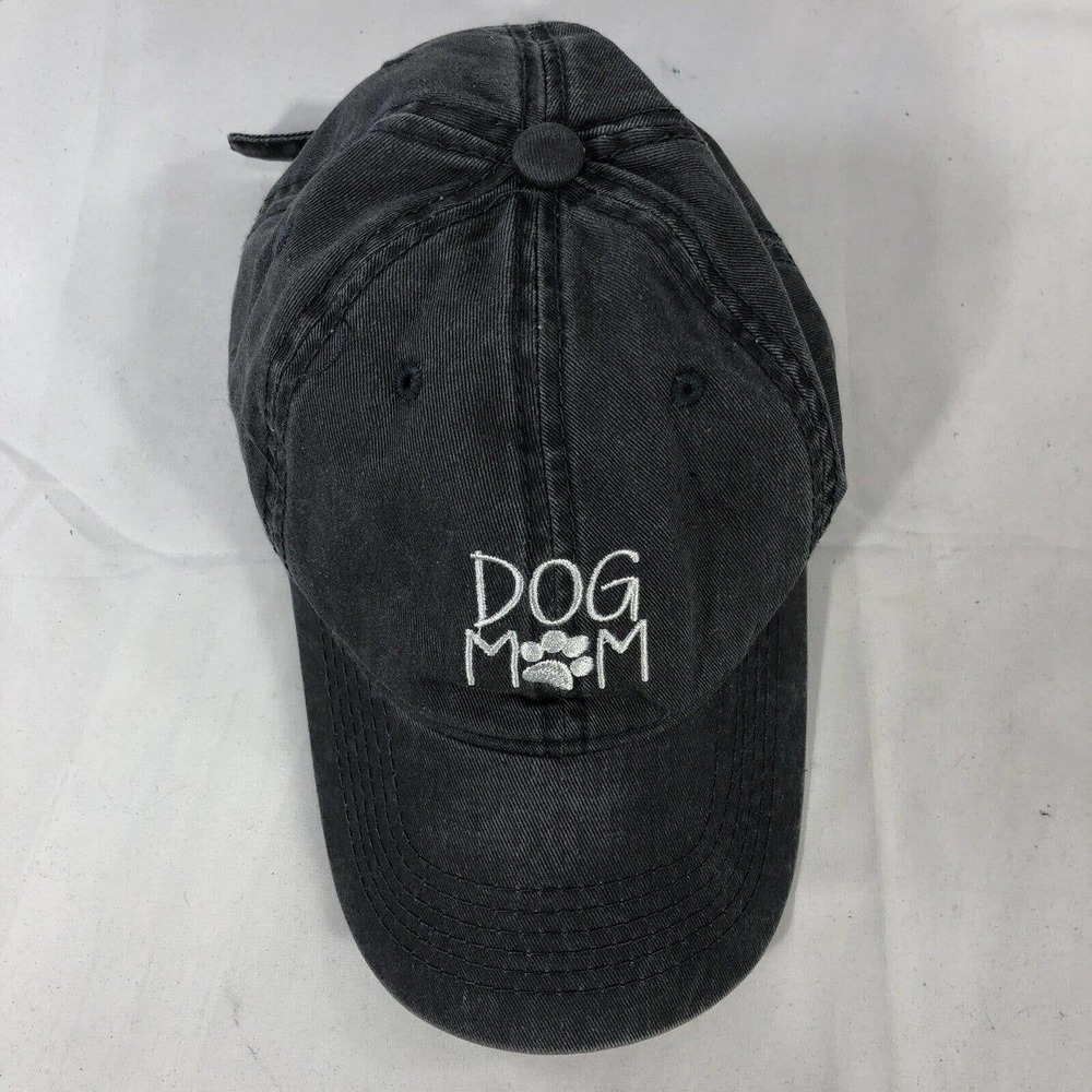 Dog Mom Cap Gray with White Writing Adjustable Strap Back One Size Fits Most OSF - Picture 6 of 11
